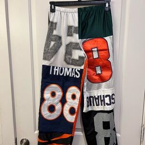 urban renewal patchwork football jersey pants